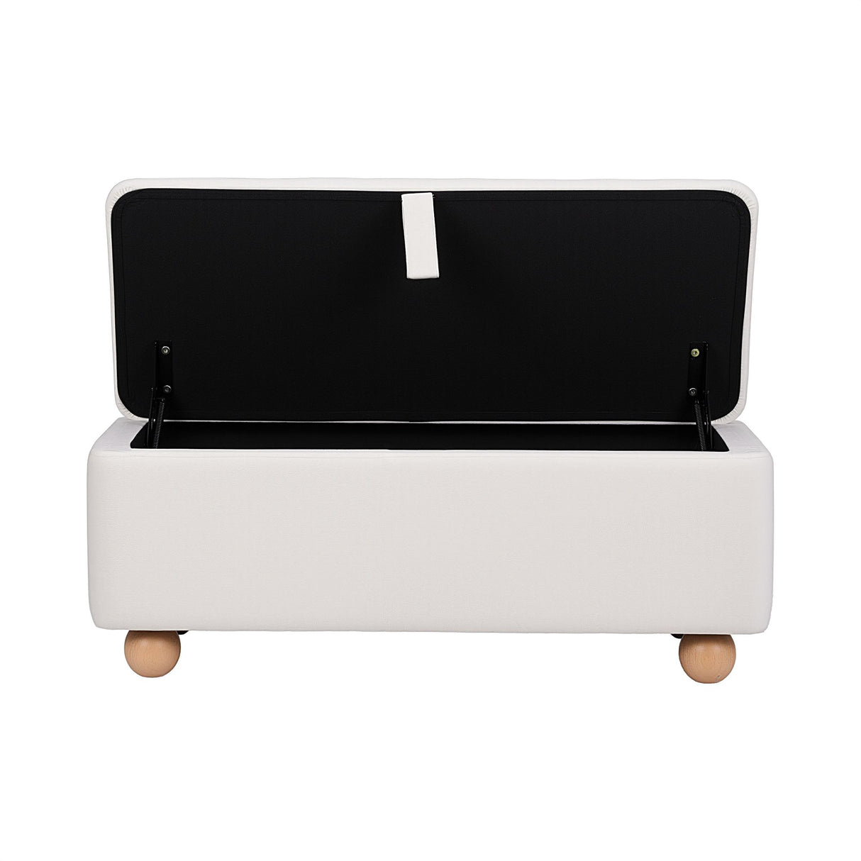 Artiss Storage Ottoman Hidden Bench Velvet Blanket Box Beige 97cm