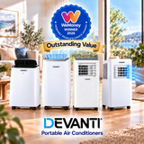 Devanti Portable Air Conditioner 7000BTU Cooling Mobile Fan Cooler Dehumidifier