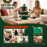 Jingle Jollys 2X Folding Christmas Tree 47CM Xmas Table Decorations Red&Green