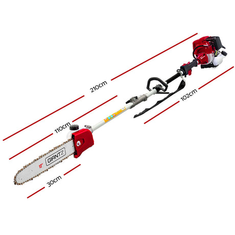 Giantz 31cc Pole Chainsaw 4 Stroke Petrol Tree Pruner Saw 12 Inch Bar Long Reach