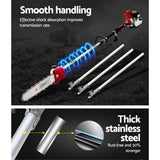 Giantz Pole Chainsaw 2 Stroke Petrol Tree Pruner Long Reach Saw 12 Inch Bar 2 In 1