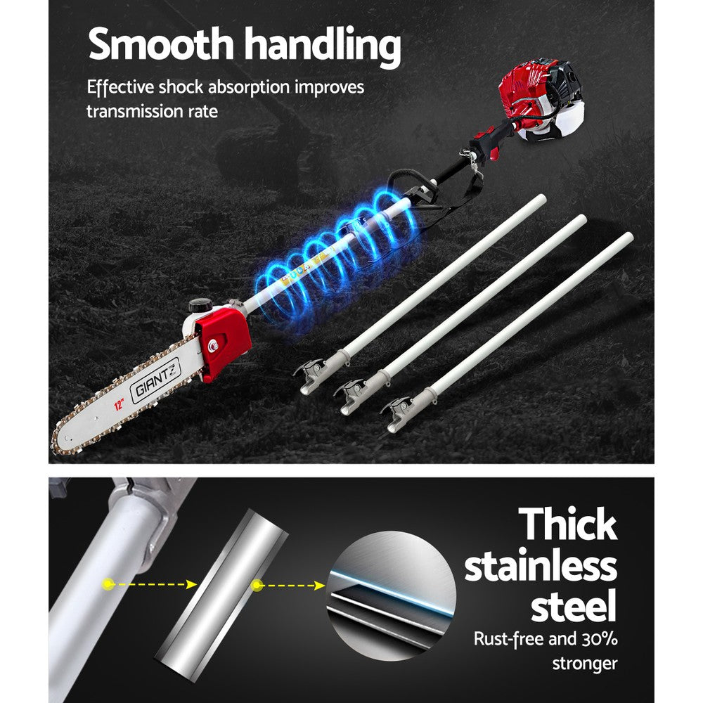 Giantz Pole Chainsaw 2 Stroke Petrol Hedge Trimmer Tree Pruner 9 In 1