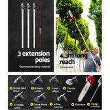 Giantz Pole Chainsaw 2 Stroke Petrol Hedge Trimmer Tree Pruner 9 In 1
