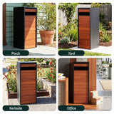 Gardeon Parcel Letterbox Drop Box Package Slot MailBox Walnut