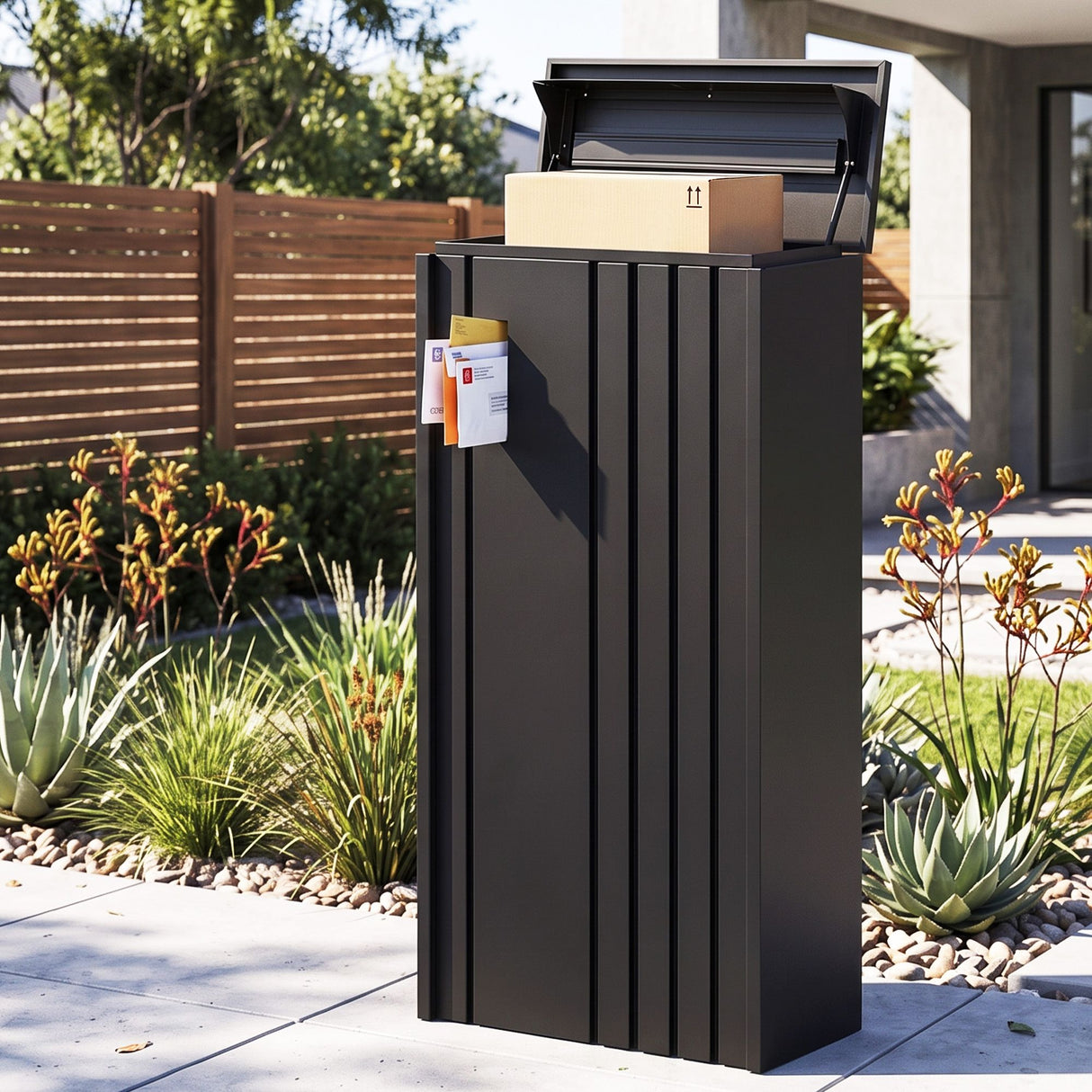 Gardeon Parcel Letterbox Drop Box Package Slot MailBox Black