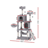 i.Pet Cat Tree Tower Scratching Post Scratcher 161cm Condo House Trees Grey