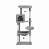 i.Pet Cat Tree 143cm Tower Scratching Post Trees Scratcher Condo House Grey
