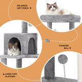 i.Pet Cat Tree 143cm Tower Scratching Post Trees Scratcher Condo House Grey