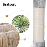 i.Pet Cat Tree 143cm Tower Scratching Post Trees Scratcher Condo House Grey