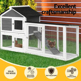 i.Pet Chicken Coop Rabbit Hutch Extra Large Wooden Run Cage House With Run Cage