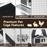 i.Pet Chicken Coop Rabbit Hutch Extra Large Wooden Run Cage House With Run Cage