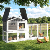 i.Pet Chicken Coop Rabbit Hutch Extra Large Wooden Run Cage House With Run Cage