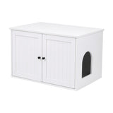 i.Pet 80x53cm Cat Litter Box Enclosure Hidden Litter Tray Cabinet Furniture White