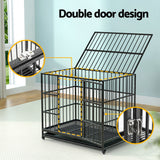 i.Pet Dog Cage Crate Large Puppy Cat Anti-Bite Pet Kennel Wheels w/Tray Metal