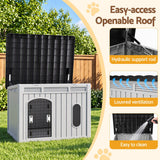 i.Pet 109cm Large Dog House Outdoor Pet Kennel with Metal Door Grey