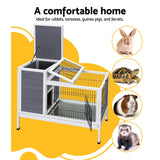 i.Pet Rabbit Hutch Chicken Coop 97cm x 49cm x 86cm Chicken Coop Large Run Wooden Outdoor Cage House