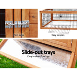 i.Pet Chicken Coop Rabbit Hutch 155cm x 49cm x 90cm Large Chicken Coop Wooden Run Cage House Outdoor