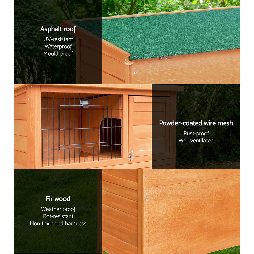 i.Pet Chicken Coop 88cm x 40cm x 76cm Rabbit Hutch Large House Run Wooden Cage Outdoor