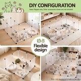 i.Pet Pet Dog Playpen 20 Panels with Baseboard DIY Enclosure Small Animal Rabbit Pen 125CM