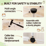 i.Pet Pet Dog Playpen 20 Panels with Baseboard DIY Enclosure Small Animal Rabbit Pen 125CM
