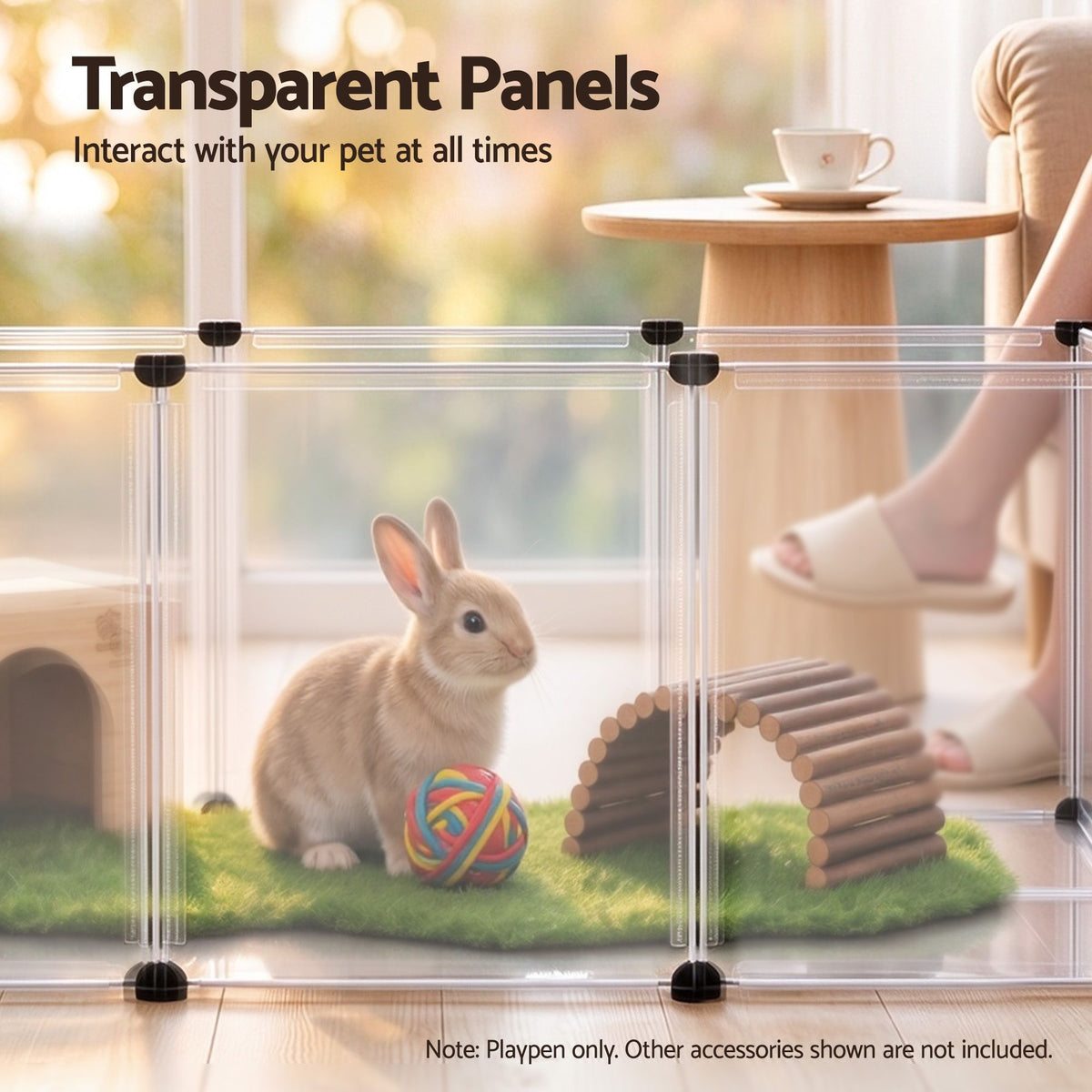 i.Pet Pet Dog Playpen 20 Panels with Baseboard DIY Enclosure Small Animal Rabbit Pen 125CM