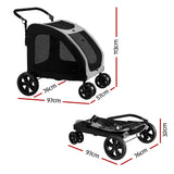i.Pet Pet Stroller Dog Pram Large Carrier Cat Travel Foldable Strollers 4 Wheels Trolley