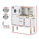 Keezi Kids Kitchen Play Set Wooden Pretend Toys Cooking Children Storage Golden