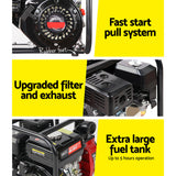Giantz Petrol Water Pump 7HP Max, 2" High Flow 4-Stroke Engine Transfer Fire Fighting Pumps Rain Tank Oil Irrigation Garden Farm Pond Outdoor Irrigations, w Hose Fittings Inlet Filter Rubber Feet Red
