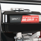 Giantz Petrol Water Pump, 2" 7HP Max High Flow Transfer Fire Fighting Pumps Rain Tank Oil Irrigation Garden Farm Pond Outdoor Irrigations, with Hose Fittings Inlet Filter Rubber Feet Black Red