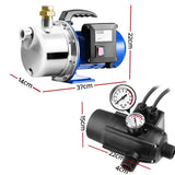 Giantz Garden Water Jet Pump High Pressure 1100W Tank Rain Farm Irrigation Black