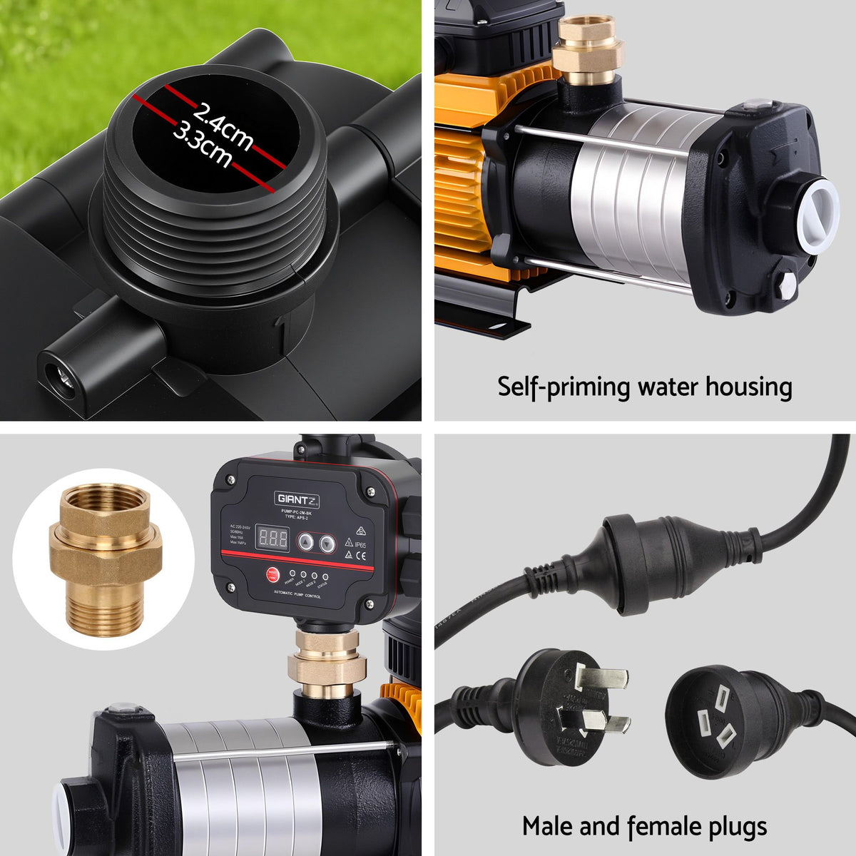 Giantz 6-Stage Water Pump Auto Controller Farm Irrigation Stainless Max. 2500W