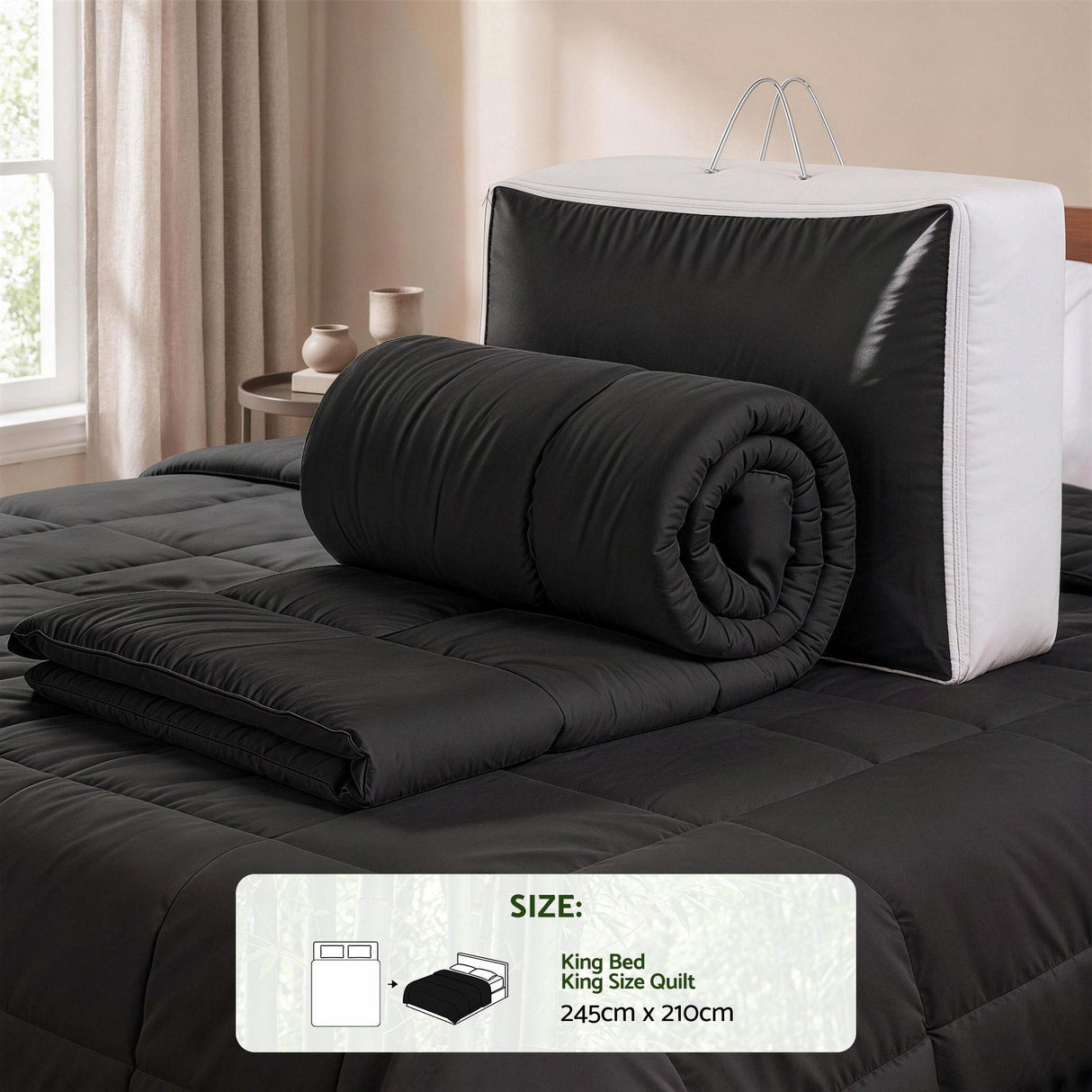 Giselle 200GSM Bamboo Microfibre King Quilt Lightweight All Season Doona Duvet