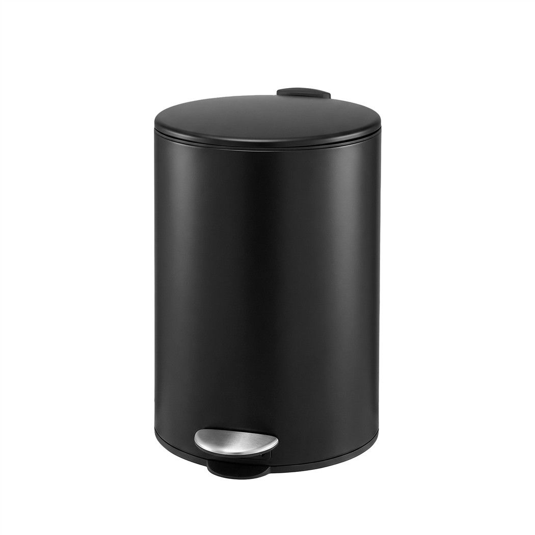 Cefito 12L Pedal Bin Rubbish Waste Bin Soft Close Lid Kitchen Bathroom Black