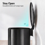 Cefito 12L Pedal Bin Rubbish Waste Bin Soft Close Lid Kitchen Bathroom Black