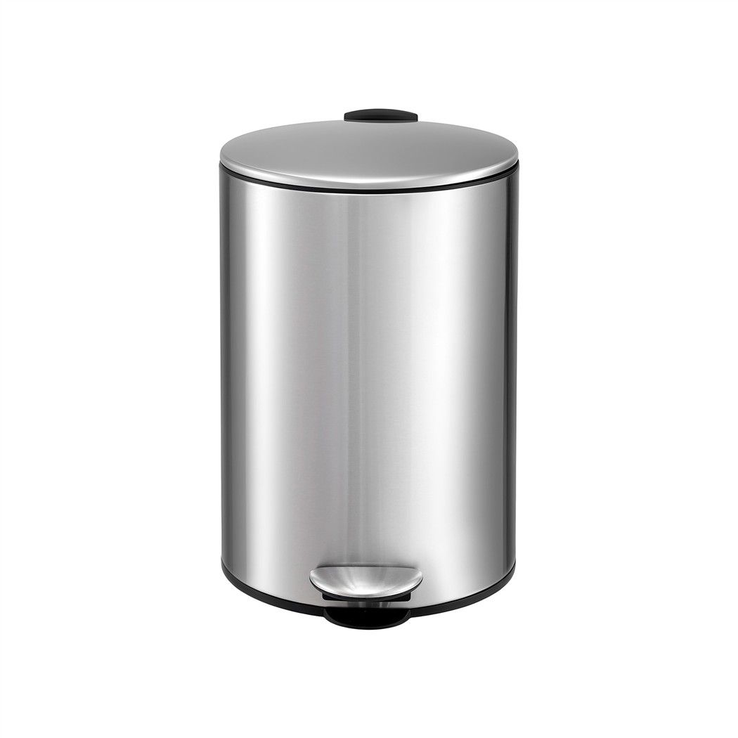 Cefito 12L Pedal Bin Rubbish Waste Bin Soft Close Lid Kitchen Bathroom Silver