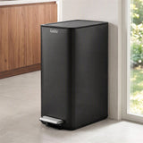 Cefito 15L Pedal Rubbish Bin Slim Carbon Steel Garbage Bin for Home Black
