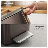 Cefito 15L Pedal Rubbish Bin Slim Carbon Steel Garbage Bin for Home Grey
