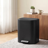Cefito 20L Trash Bin Steel Pedal Bins Soft Close Kitchen Rubbish Waste Can Black