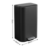 Cefito 30L Pedal Rubbish Bin Kitchen Trash Garbage Waste Can Soft Close Black