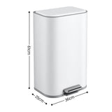 Cefito 30L Pedal Rubbish Bin Kitchen Trash Garbage Waste Can Soft Close White
