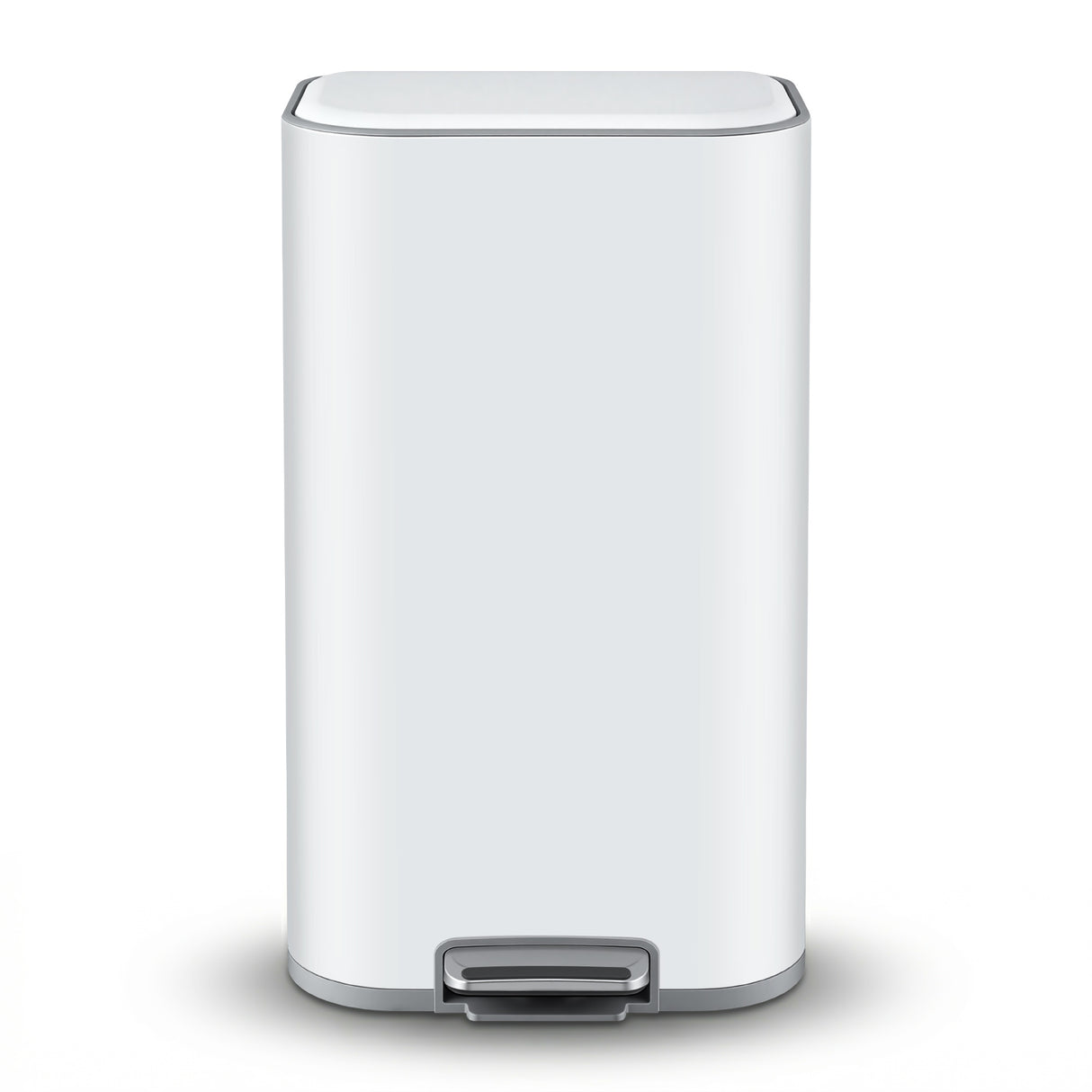 Cefito Kitchen Trash Can 40L Pedal Bins Rubbish Bin Steel with Soft Close Lid, Removable Inner Bucket, Rectangular Garbage Can Recycling Bin, White