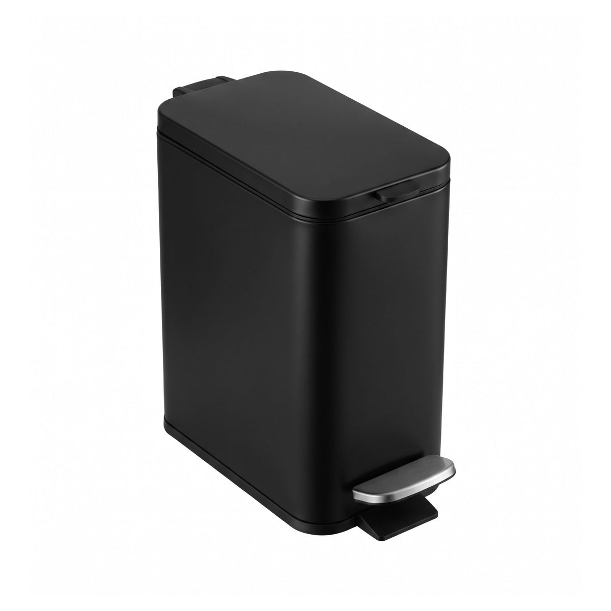 Cefito 5L Pedal Rubbish Bin Carbon Steel Rectangular Trash Can Removable Bucket Black