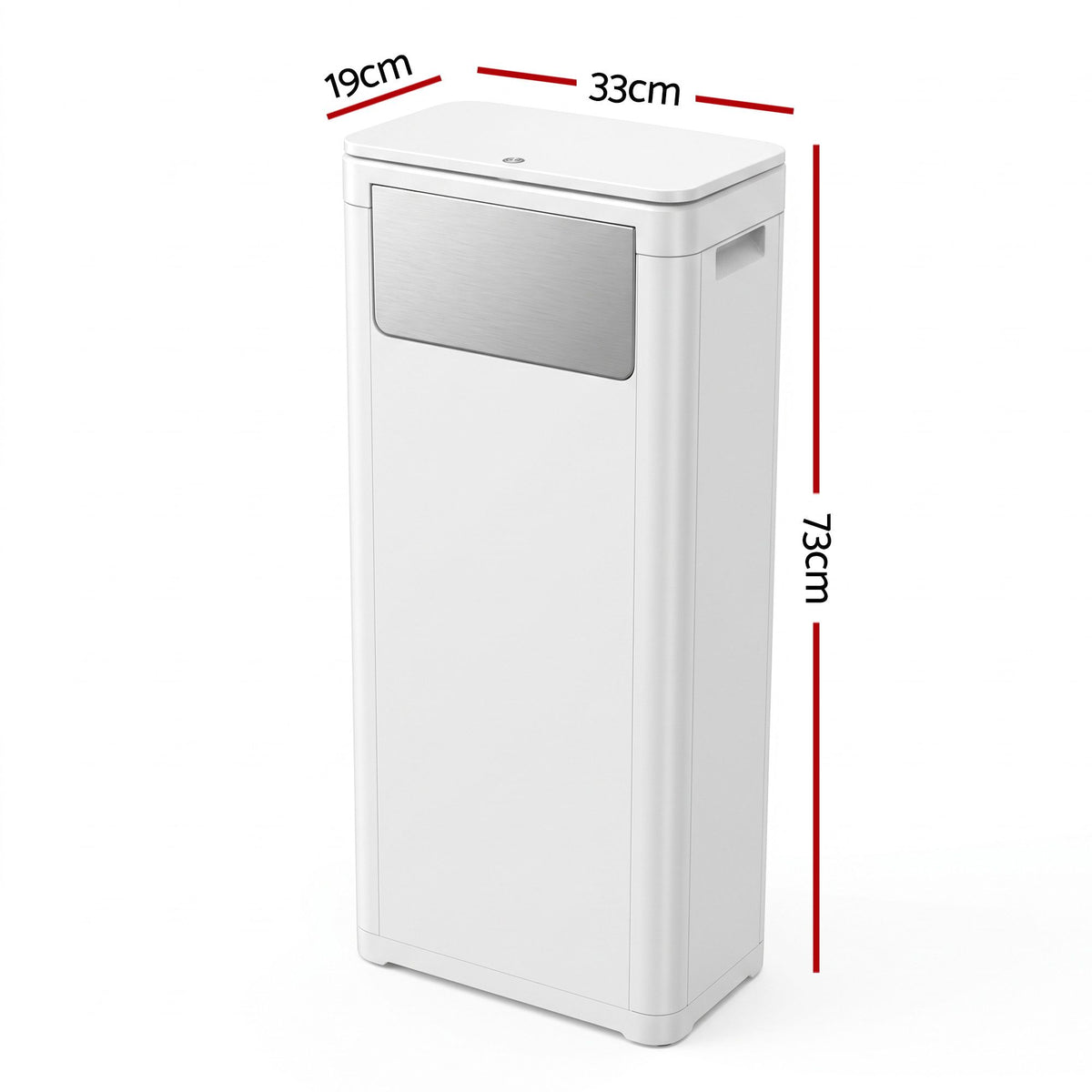 Cefito 30L Commercial Trash Can with Lid Front Push Flap Rubbish Bin White