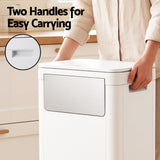 Cefito 30L Commercial Trash Can with Lid Front Push Flap Rubbish Bin White