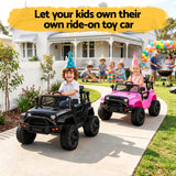 Kids Ride On Car Bumper Electric Toys Cars with Remote Control Stickers Light Blue Pink