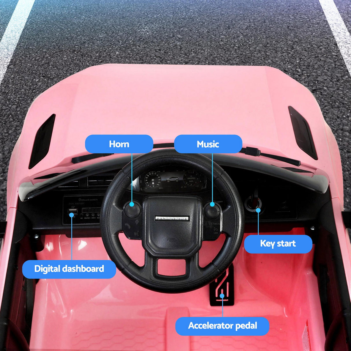 Kids Electric Ride On Car Land Rover Licensed Toy Cars Remote 12V Battery Pink