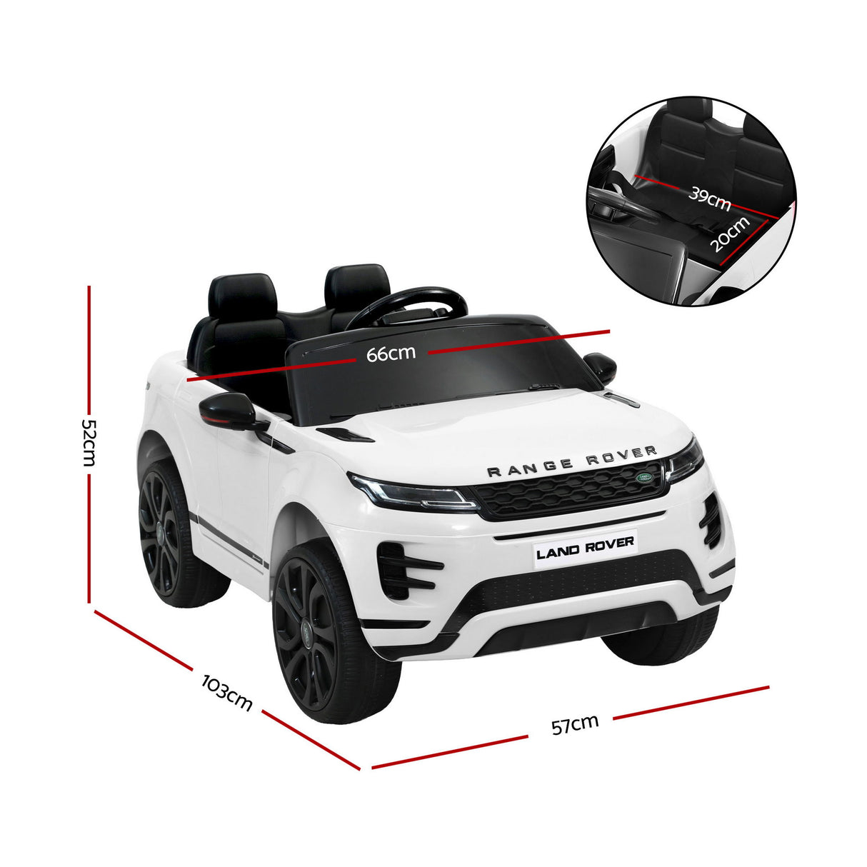 Rigo Ride On Car Kids Electric Ride On Cars Land Rover Licensed 12V White