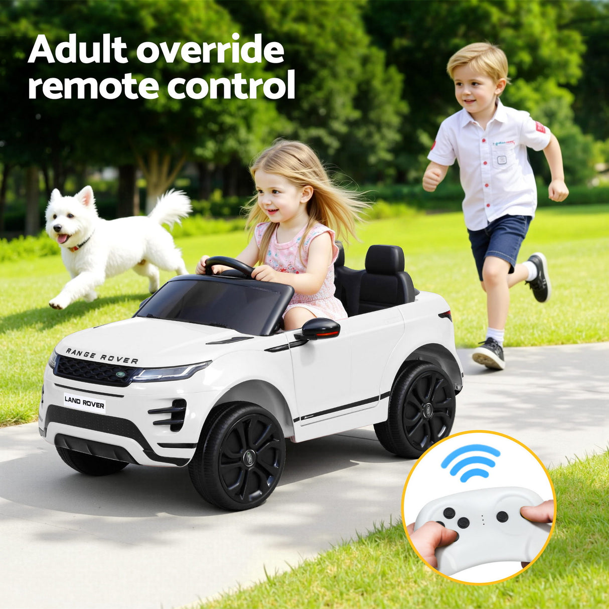 Rigo Ride On Car Kids Electric Ride On Cars Land Rover Licensed 12V White
