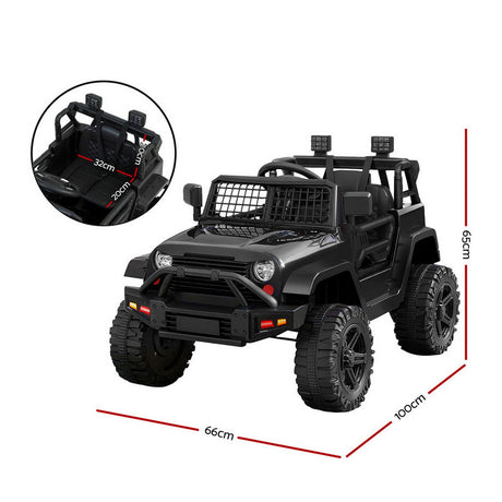 Rigo Kids Electric Ride On Car Jeep Toy Cars Remote 12V Black