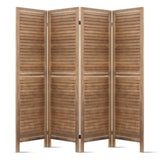 4 Panel Room Divider Screen 160x170cm Natural Paulownia